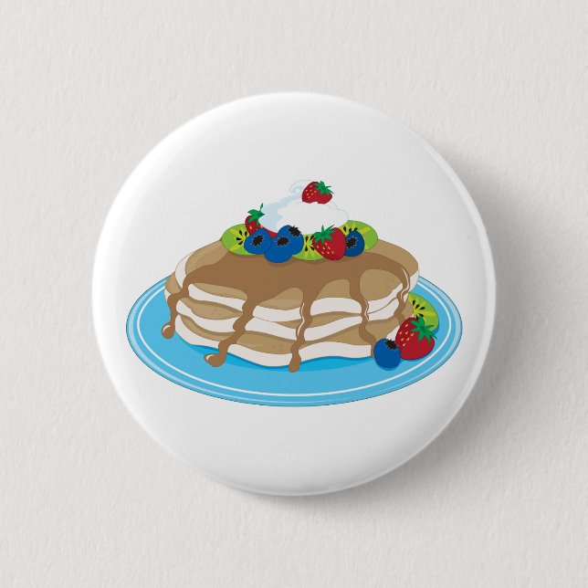 Pancakes Fruit Pinback Button (Front)