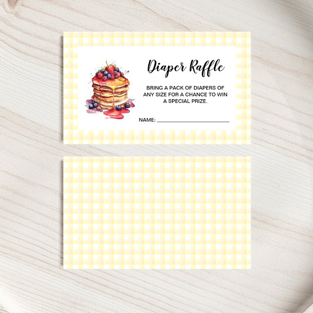 Pancakes Gingham Plaid Diaper Raffle  Enclosure Card (Creator Uploaded)