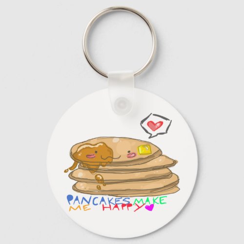 pancakes make me happy keychain