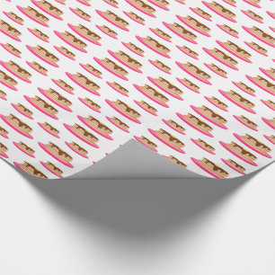 Pancakes on Pink Plates Pattern Wrapping Paper