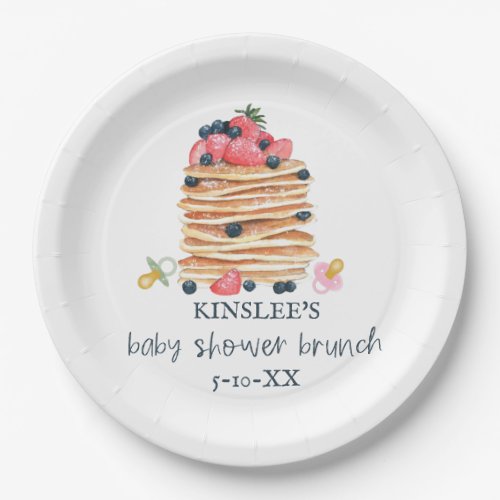 Pancakes  Pacifiers Baby Shower Brunch Paper Plates