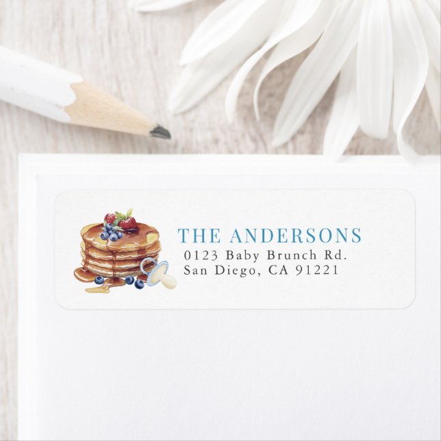 Pancakes & Pacifiers Blue Return Address Label (Insitu)