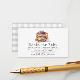 Pancakes & Pacifiers Gray Gingham Book Request Enclosure Card