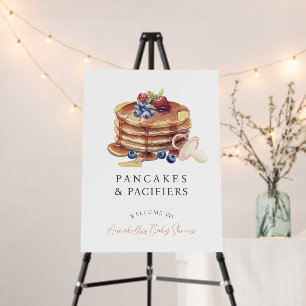 Pancakes & Pacifiers Pink Gingham Girl Baby Shower Foam Board