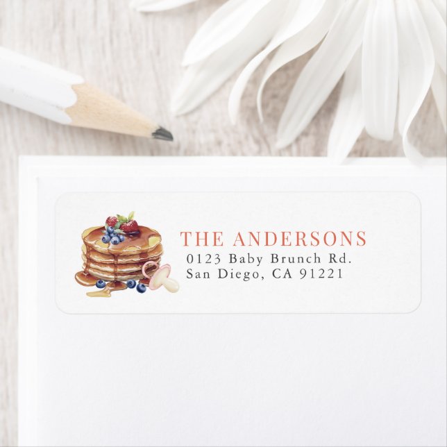 Pancakes & Pacifiers Pink Return Address Label (Insitu)