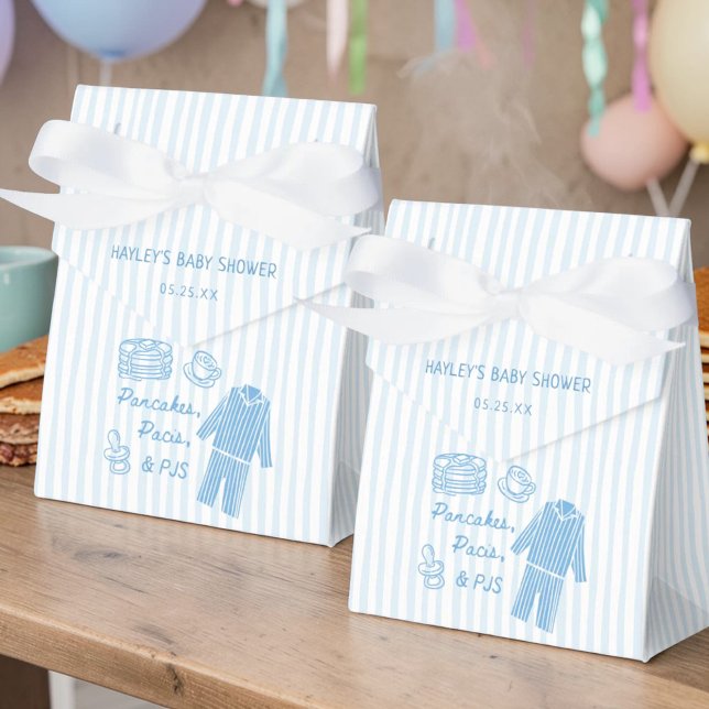 Pancakes, Pacis & PJs Boy Baby Shower Favor Boxes (Creator Uploaded)