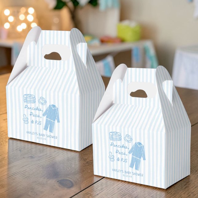 Pancakes, Pacis & PJs Boy Baby Shower Thank You Favor Boxes (Creator Uploaded)