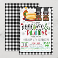 Pancakes & Pajamas Christmas Birthday Invitation G