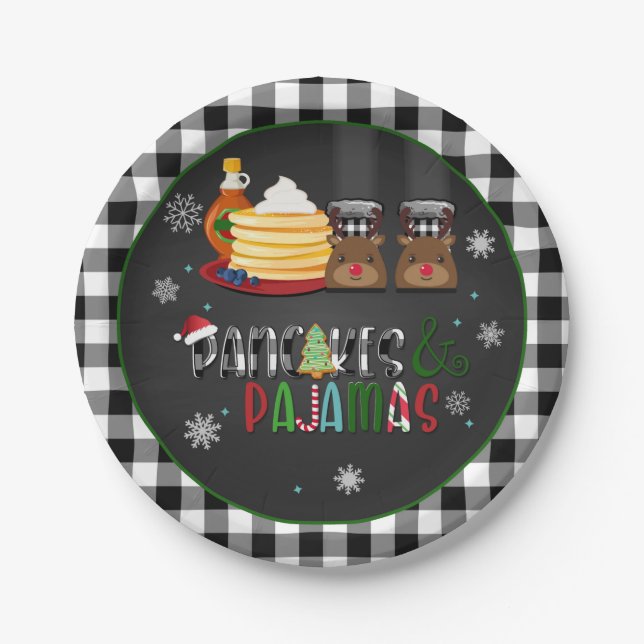 Pancakes & Pajamas Christmas Party Plate - BB (Front)