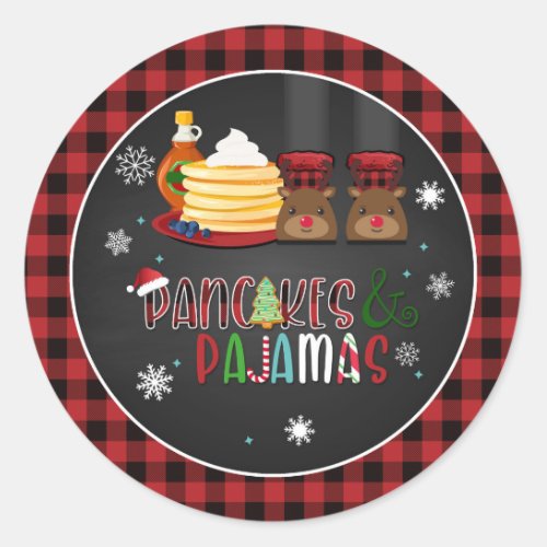 Pancakes  Pajamas Christmas Party Sticker
