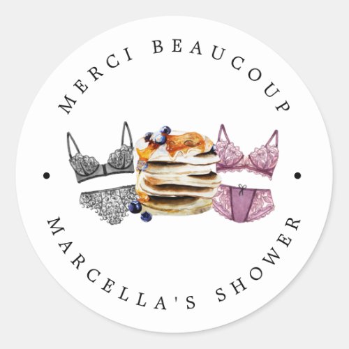 Pancakes  Panties Bridal Shower Classic Round Sticker
