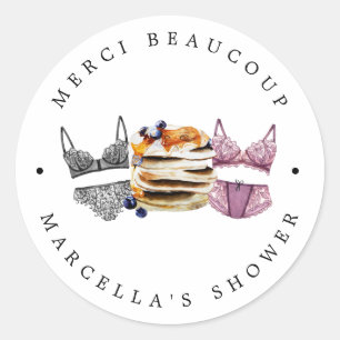 Pancakes & Panties Bridal Shower Classic Round Sticker