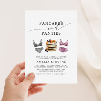 Pancakes & Panties Bridal Shower Invitation by BlushandBelle at Zazzle