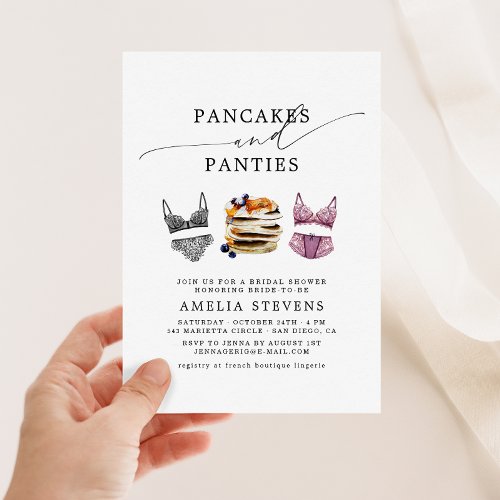 Pancakes  Panties Bridal Shower Invitation