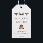 Pancakes & Panties Lingerie Bridal Shower Modern  Gift Tags<br><div class="desc">Complete the charming ambiance of your "Panties and Pancakes" bridal shower with our delightful Favor Tags, the perfect finishing touch to your party favors! 🥞👙✨ Crafted with care and adorned with whimsical details that complement the playful theme, these favor tags add a touch of sweetness and sophistication to your bridal...</div>