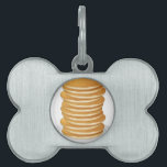 pancakes pet ID tag<br><div class="desc">illustration of  pancakes in a dish on white background</div>
