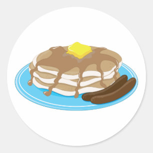 Pancakes Sausage Classic Round Sticker