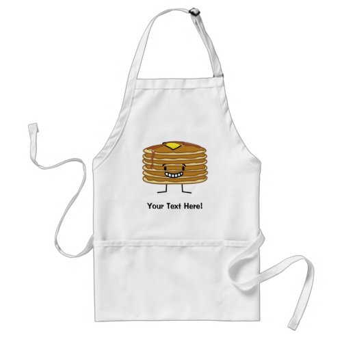 Pancakes stack butter syrup fluffy breakfast adult apron