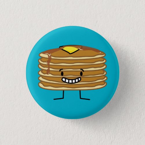 Pancakes stack butter syrup fluffy breakfast pinback button