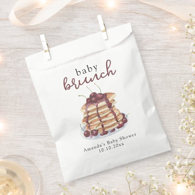 Pancakes Sweet Cherry Baby Shower Favor Bag (Clipped)