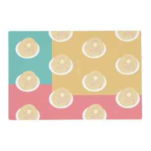 Pancakes Syrup Dripping Colorful Pink Teal Yellow Placemat