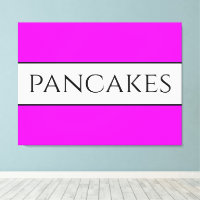 PANCAKES Text Fun Bright Vivid Pink White Stripes
