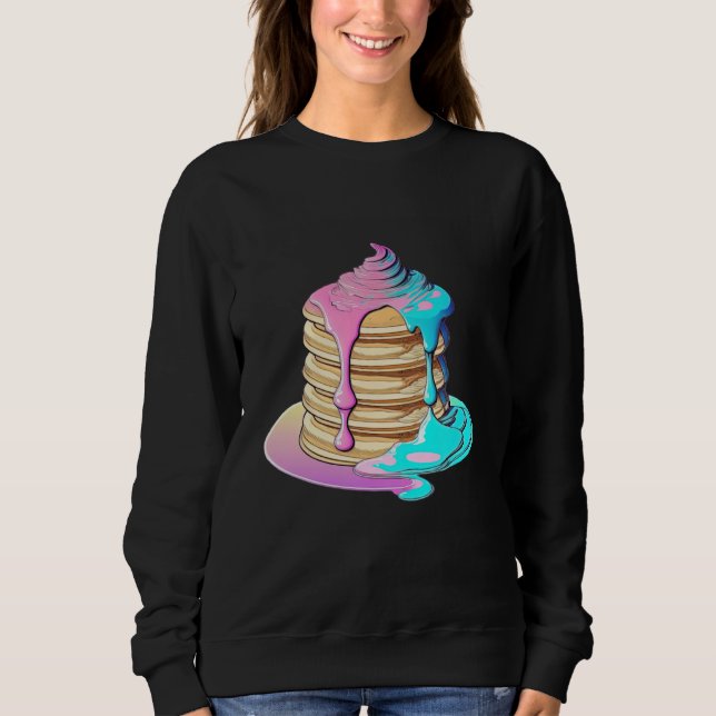 Pancakes Vaporwave Retrowave Aesthetic Sweatshirt (Front)