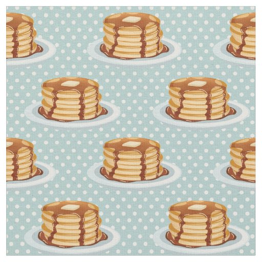Pancakes with Maple Syrup & Polkadot Pattern Fabric | Zazzle