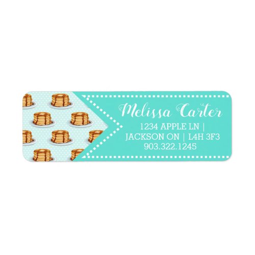 Pancakes with Maple Syrup  Polkadot Pattern Label