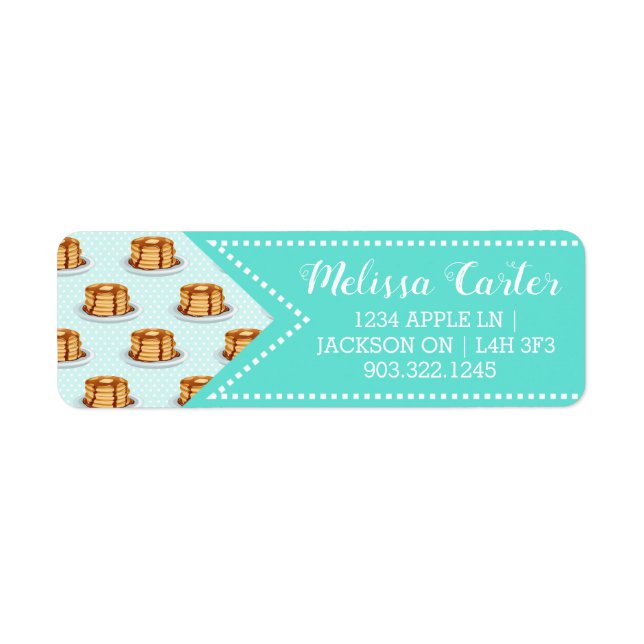 Pancakes with Maple Syrup & Polkadot Pattern Label (Front)