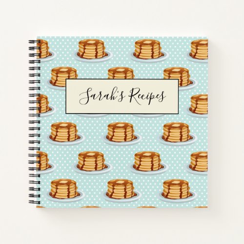 Pancakes with Maple Syrup  Polkadot Pattern Notebook