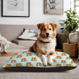Pancakes with Maple Syrup & Polkadot Pattern Pet Bed