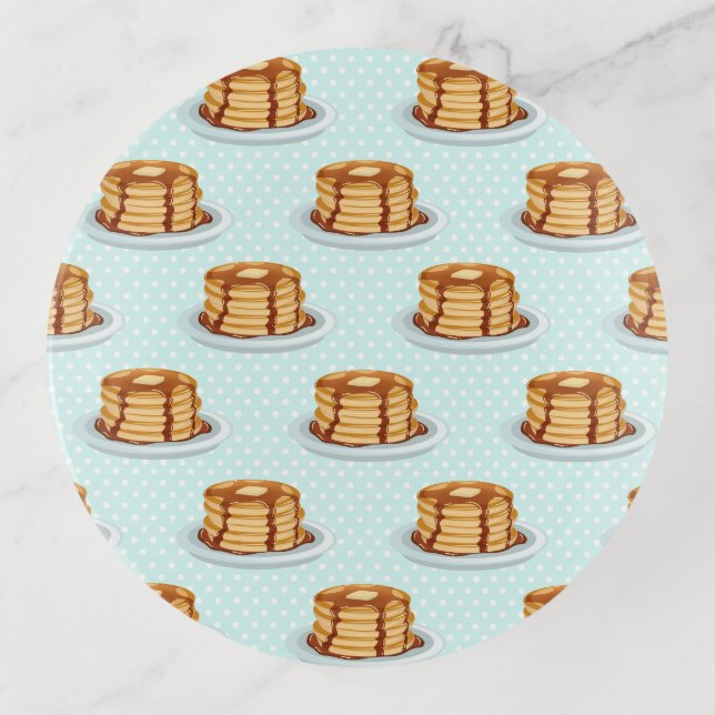 Pancakes with Maple Syrup & Polkadot Pattern Trinket Tray (Front)