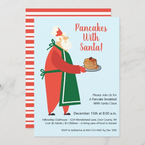 Pancakes with Santa Holiday Brunch  Invitation