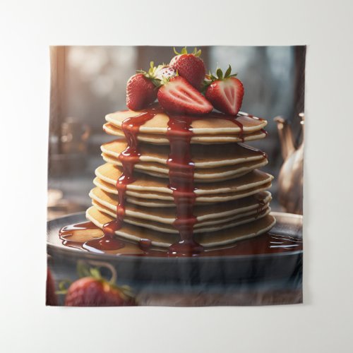 Pancakes with Strawberries Tapestry