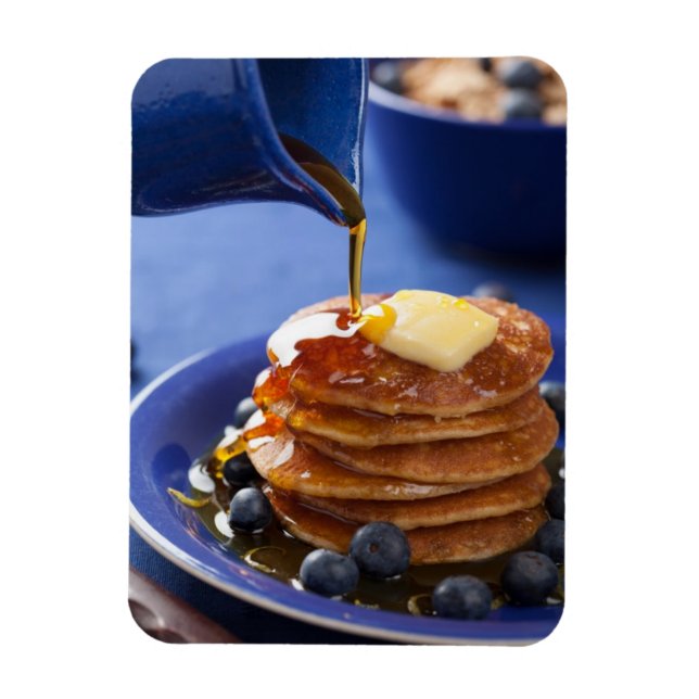 Pancakes with syrup and blueberry magnet (Vertical)
