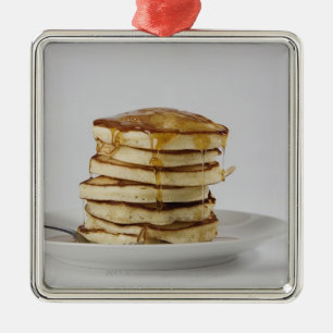 Pancakes with syrup metal ornament