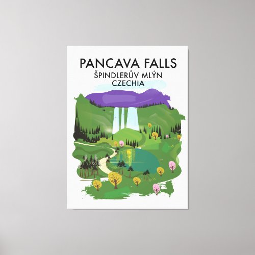 Pancava Falls Špindlerův Mln Czechia travel post Canvas Print