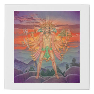 Panchamukhi - five-faced form of Hindu God Hanuman Faux Canvas Print