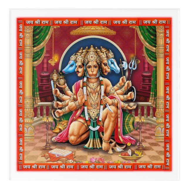 Panchmukhi Hanuman ji Acrylic Print (Front)