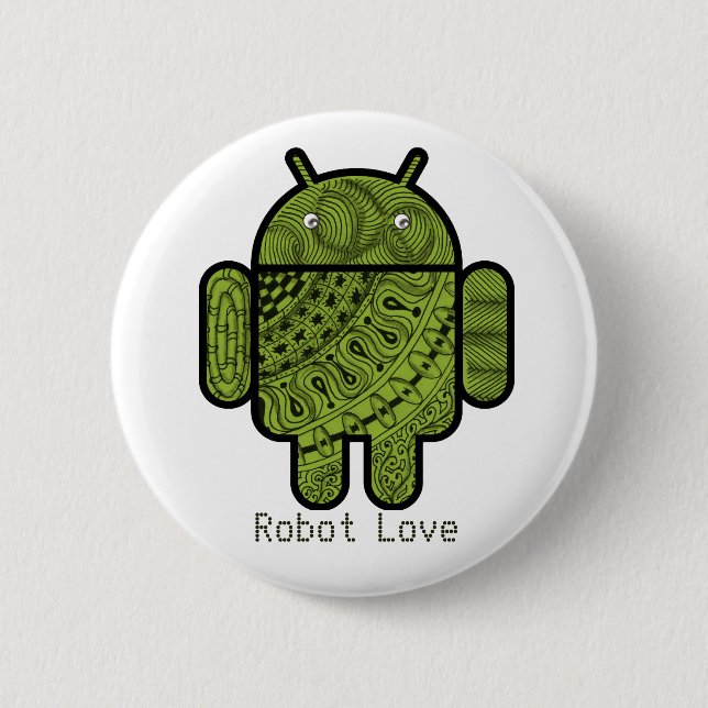 Pancho Doodle Character for the Android™ robot Button (Front)