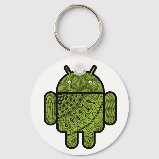 Pancho Doodle Character for the Android™ robot Keychain (Front)