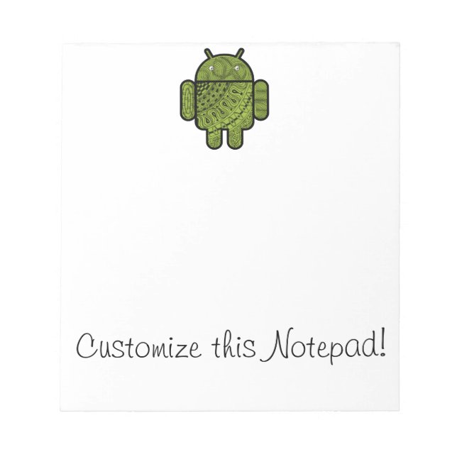 Pancho Doodle Character for the Android™ robot Notepad (Front)
