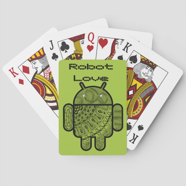 Pancho Doodle Character for the Android™ robot Poker Cards (Back)