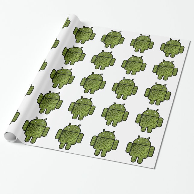 Pancho Doodle Character for the Android™ robot Wrapping Paper (Unrolled)