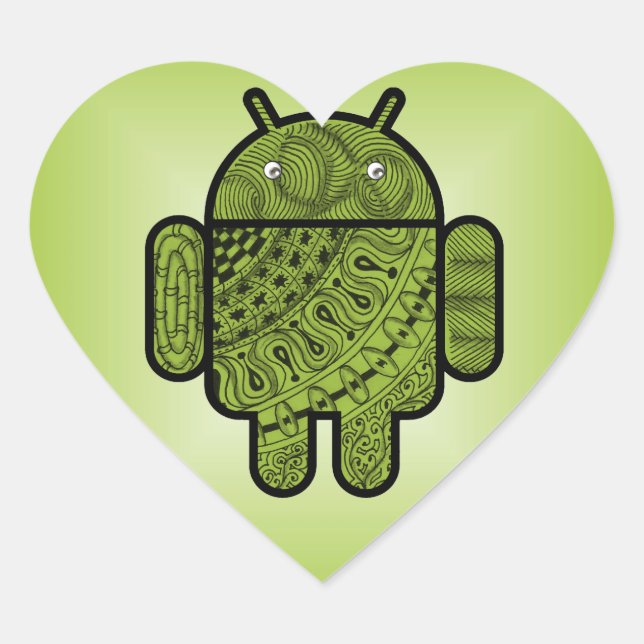 Pancho Doodle for Android™ Heart Sticker (Front)
