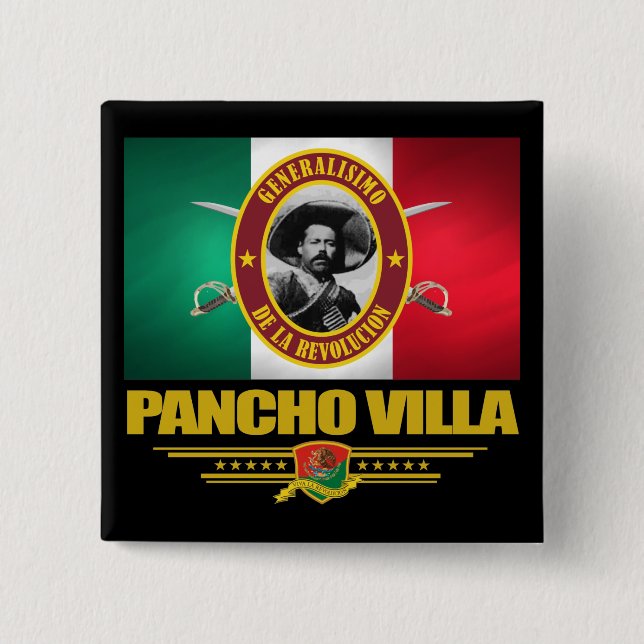 Pancho Villa 1 Pinback Button (Front)