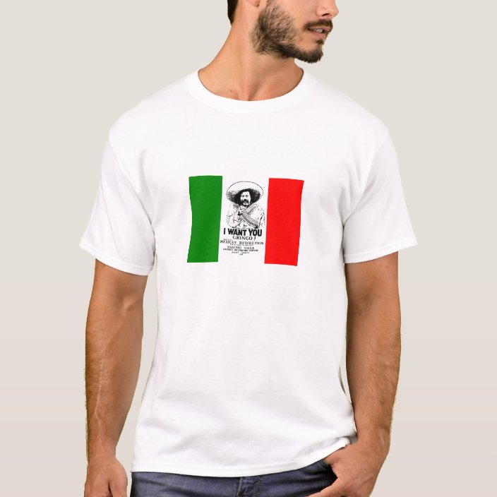 Pancho Villa Mexican Flag T-Shirt | Zazzle.com