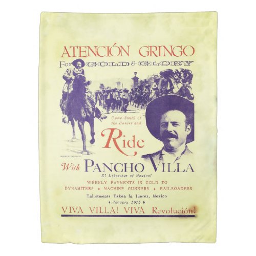 Pancho Villa Mexican Hero Cowboy Duvet Cover