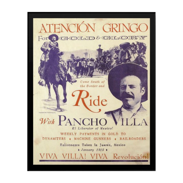 Pancho Villa 🔥 Mexican Hero General Acrylic Print (Front)